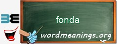 WordMeaning blackboard for fonda